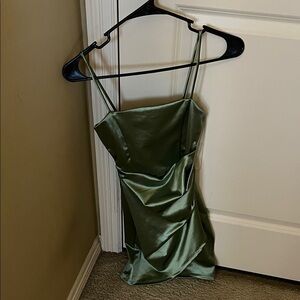 Windsor Olive Satin Dress